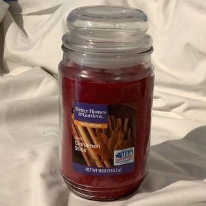 BETTER HOMES AND GARDENS 18oz. GLASS JAR SPICY CINNAMON STICK CANDLE SINGLE WICK